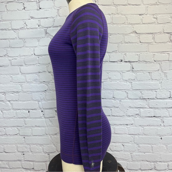 Smartwool NTS 250 Wool Long Sleeve Baselayer Crewneck Top Purple/Black Sz M - Picture 6 of 13